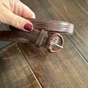 Ralph Lauren Genuine Lizard Belt, Tan 1.5" Size 34